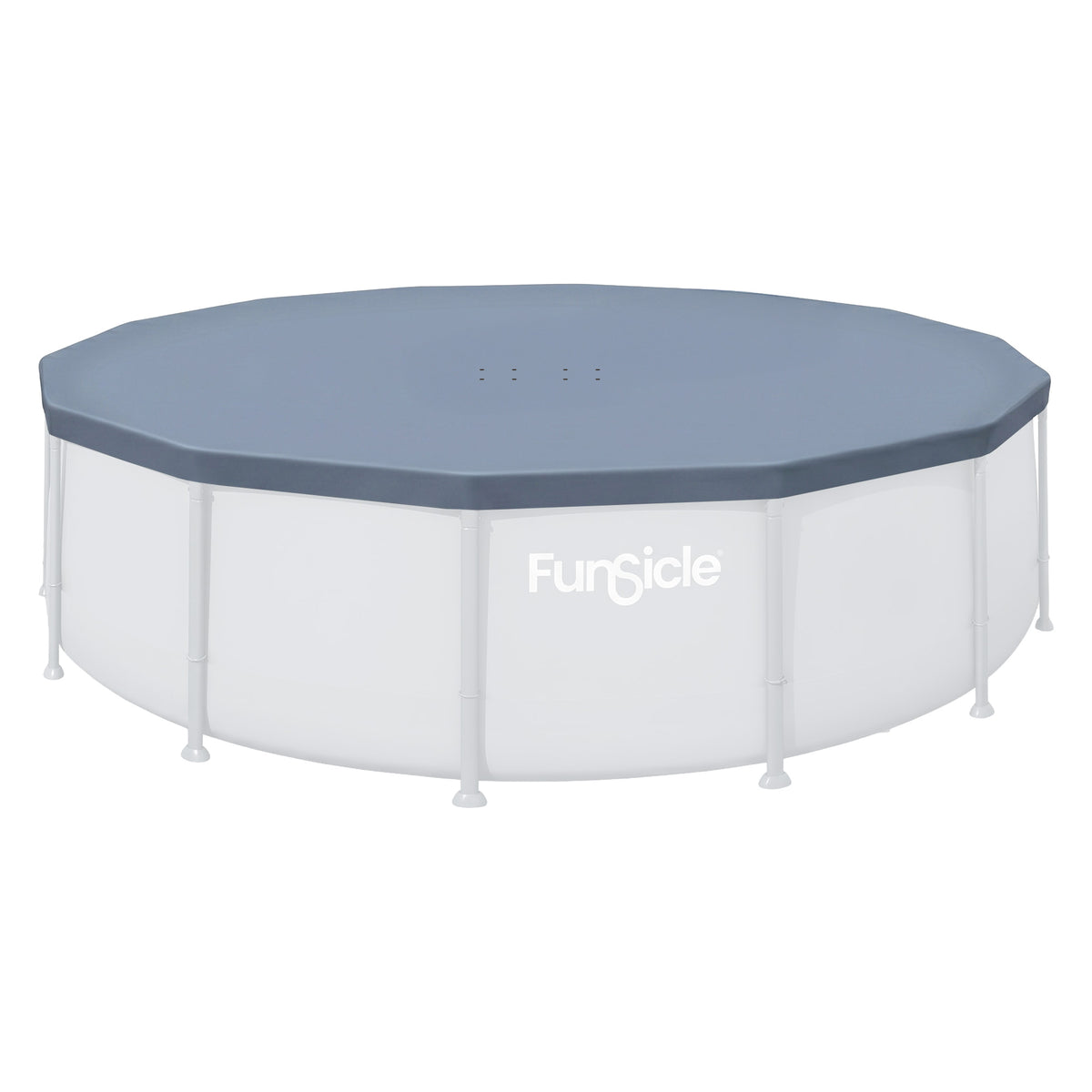 Funsicle 14ft Durable Round Pool Cover for Oasis & Activity Pools,Gray(Open Box)