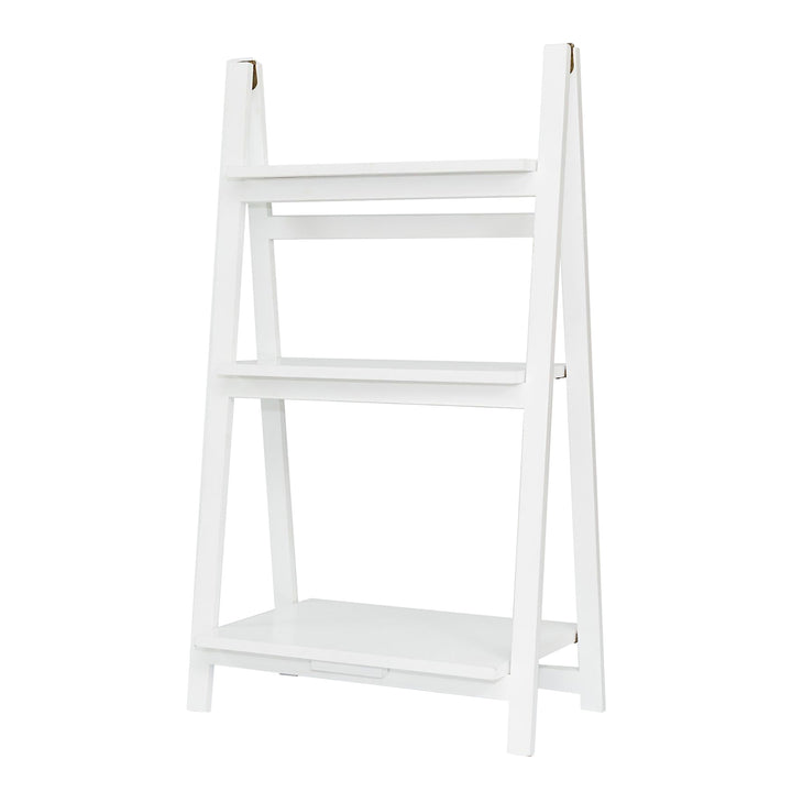 PJ Wood 3 Tier Foldable Bookshelf Home Display Stand, White (Open Box)