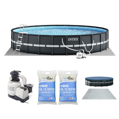 Intex Ultra XTR 26' x 52" Round Above Ground Pool & 2 Pack OptiFlow Filter Sand