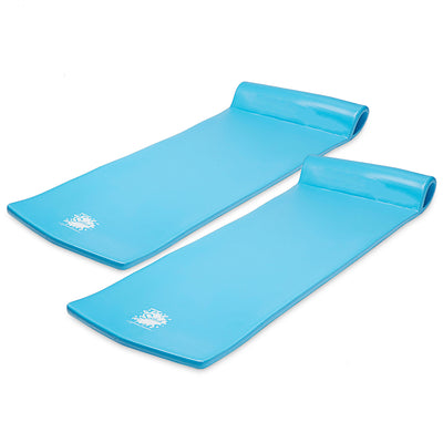 TRC Recreation Splash 1.25" Thick Foam Pool Float Mat, Marina Blue (2 Pack)