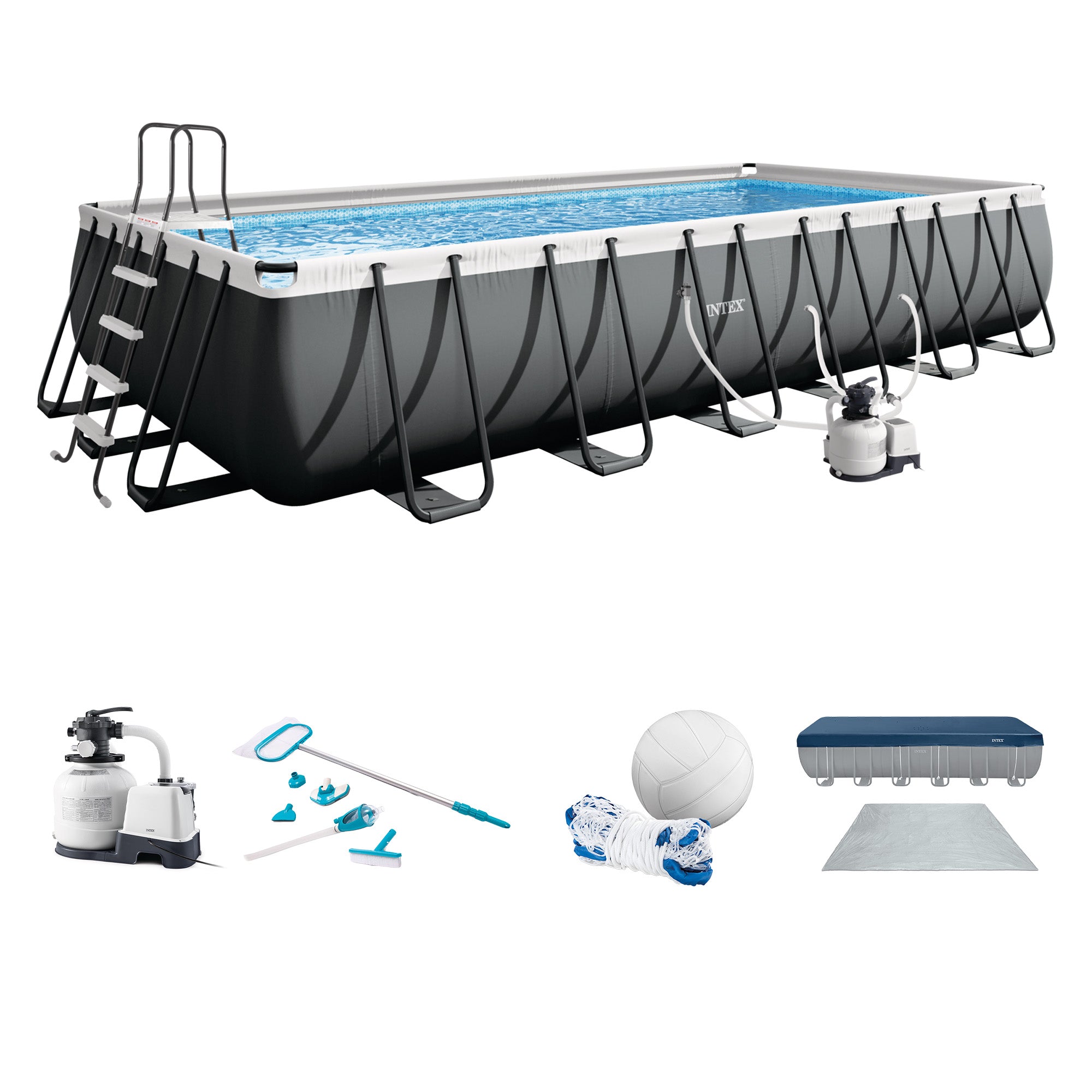Intex 24' x 12' x 52" Ultra XTR Frame Swimming Pool Set + Pump (Open Box) - VMInnovations