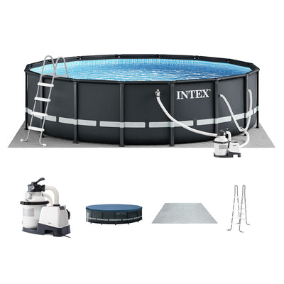 Intex Ultra XTR 16ft x 48in Outdoor Frame Above Ground Swimming Pool Set w/ Pump