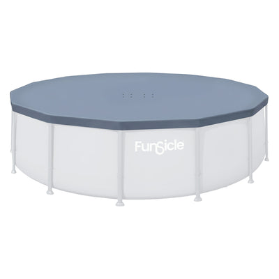 Funsicle 14ft Durable Round Pool Cover for Oasis & Activity Pools,Gray(Open Box)