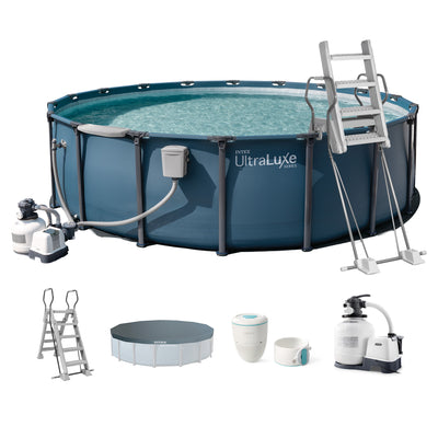 INTEX UltraLuxe 20ft x 52in Above Ground Pool, Sand Pump, & Saltwater System