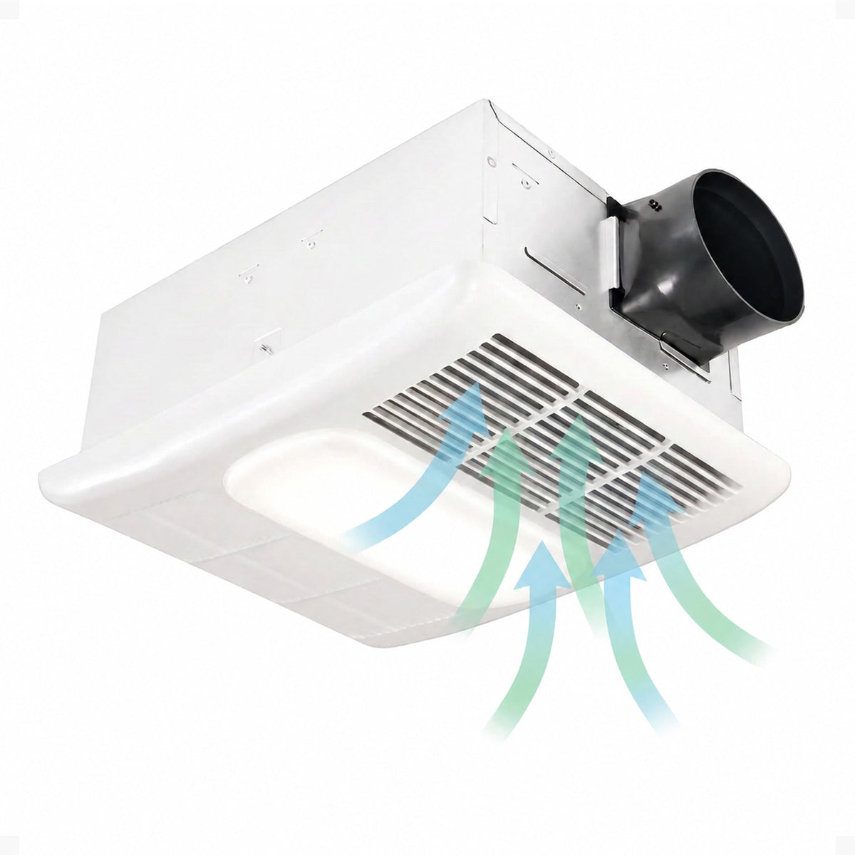 Delta Breez Radiance Exhaust Bath Fan 80 CFM with Built-In Light & Heater, White