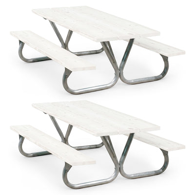 Pilot Rock 2 Pack 6'/8' Outdoor Steel Non Tip Picnic Table Leg Kits (Frame Only)