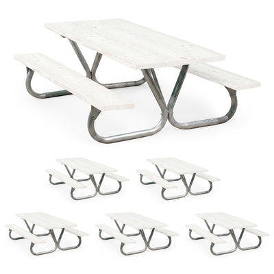 Pilot Rock 6 Pack 6'/8' Outdoor Steel Non Tip Picnic Table Leg Kits (Frame Only)