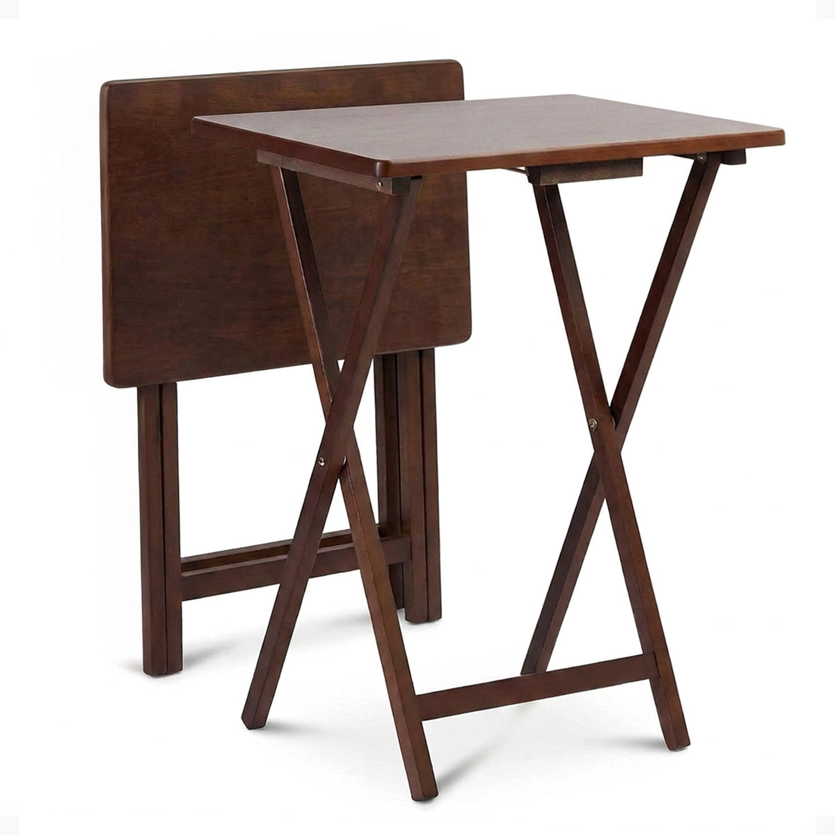 Folding TV Tray Tables , Honey Oak, 2 Piece Set (Used)