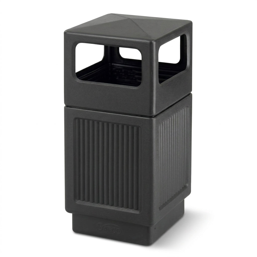 Safco Canmeleon Outdoor and Indoor Recessed Panel Trash Can, 38 Gal (Open Box)