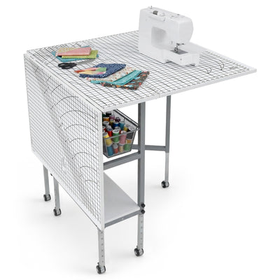 Sew Ready Foldable Hobby and Cutting Grid Table with Storage for Arts and Crafts