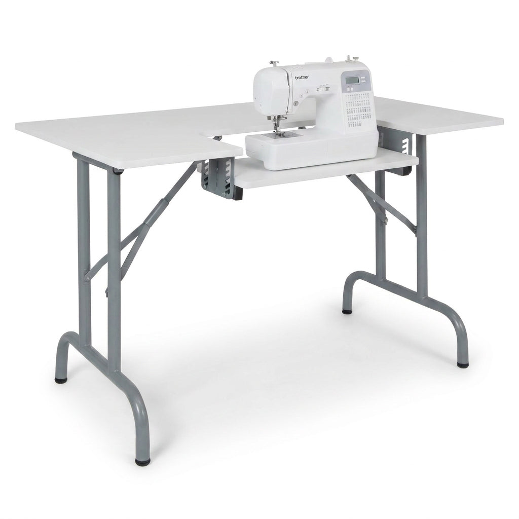 Studio Designs Folding Sewing & Craft Table w/ Machine Shelf, White (Used)