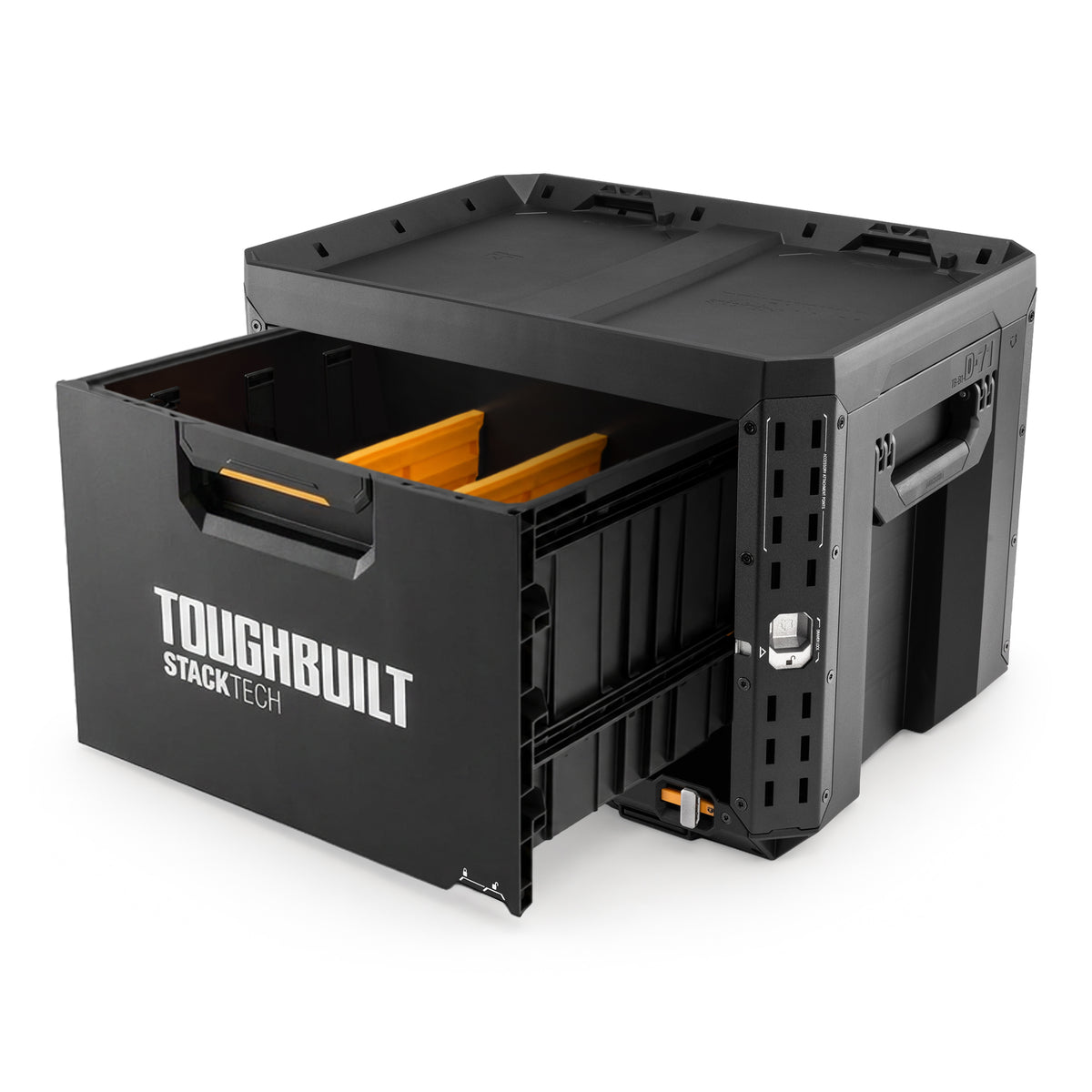 ToughBuilt StackTech 1-Drawer Locking Box, Plastic Storage Tool & Gear Organizer