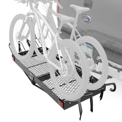 Tow Tuff 62 Inch Steel Cargo Carrier and Bike Rack, Fits All 2 Inch Receivers