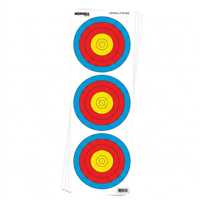 Morrell FITA Recurve Bullseye Paper Face Shooting Targets, 17x17-in., 100 Count