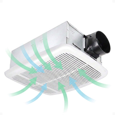 Delta Breez Exhaust Bathroom Fan 80 CFM w/Built-In Heater, White (Open Box) - VMInnovations