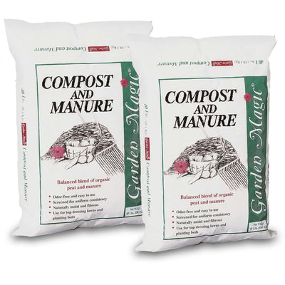 Michigan Peat 5240 Lawn Garden Compost and Manure Blend, 40 Pound Bag (2 Pack)