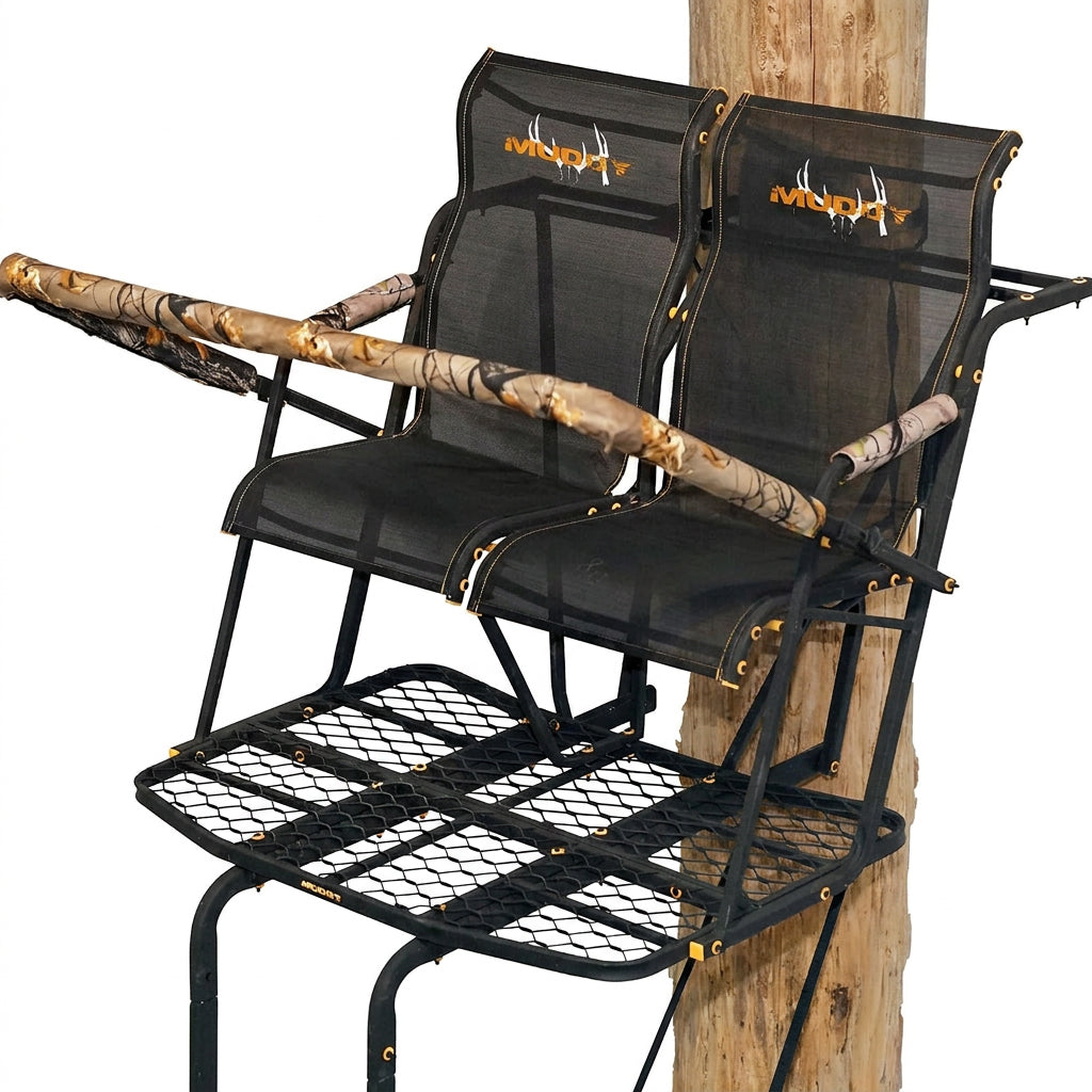 Muddy Rebel 2.5 17 FT Adjustable 2 Person Hunting Ladder Tree Stand(Open Box)