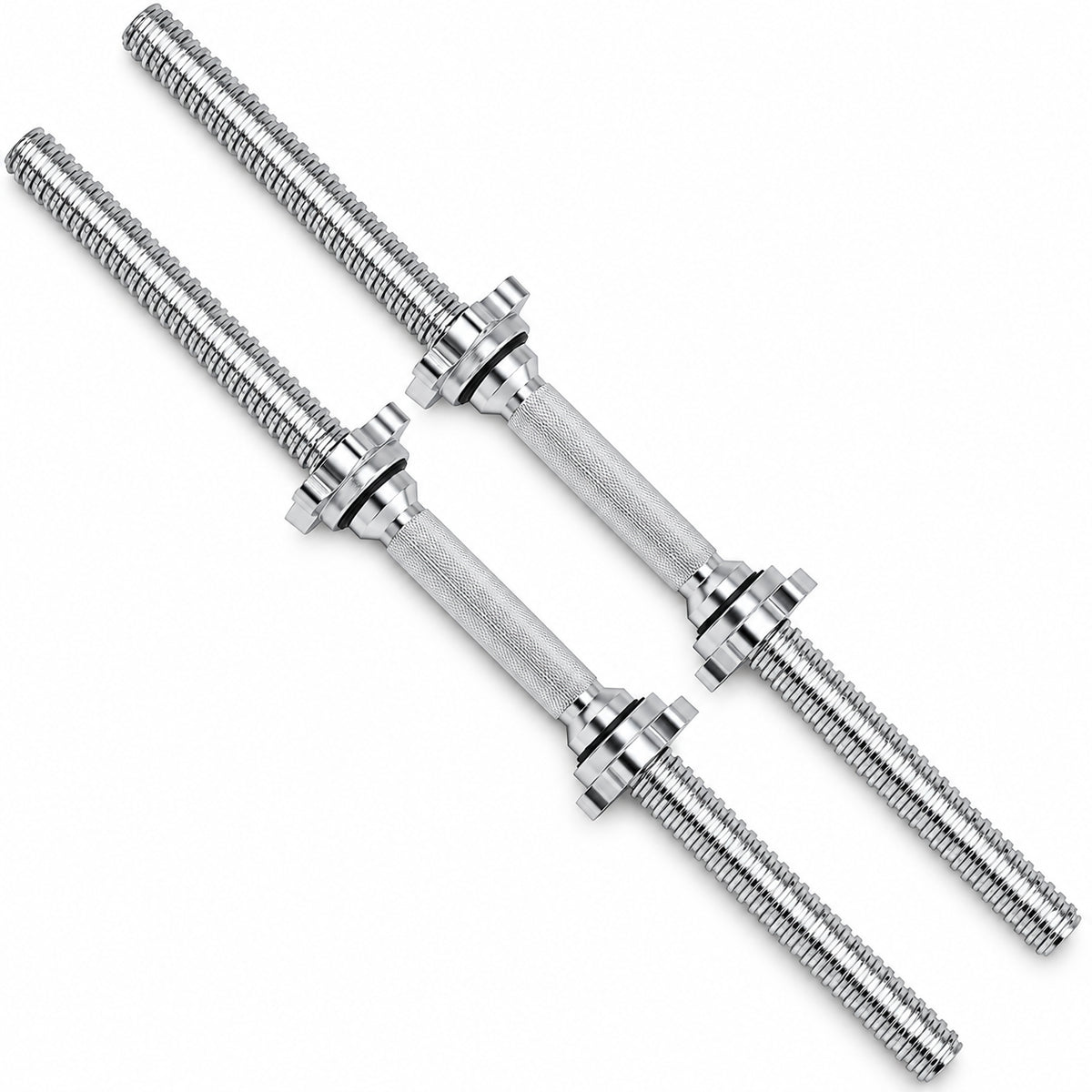 Yes4All Threaded Dumbbell Handle Set with Chrome Non-Slip Grip, 24 Inch, 2 Pack - VMInnovations