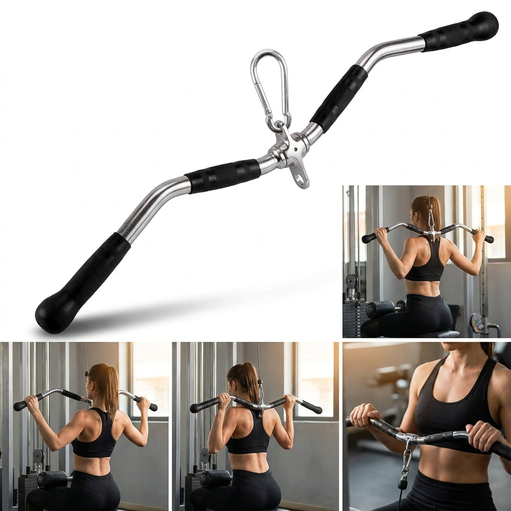 Yes4All Lat Pull Down Bar with Wide Grip, Rubber Handles & Cable Mount (Used) - VMInnovations