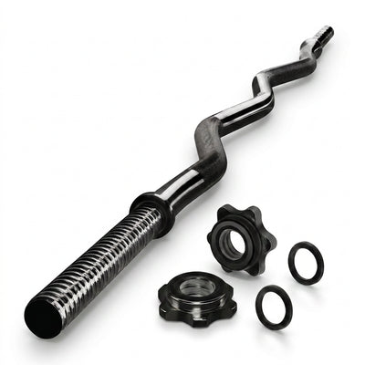 Yes4All 42 In Metal Weightlifting Knurled Curl Bar, Lifts Up to 480 Lb(Open Box)