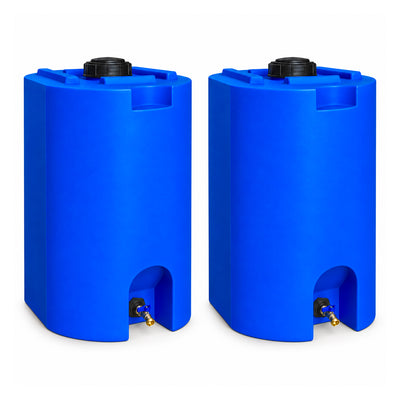 WaterPrepared 55 Gal Stackable Design Utility Water Tank with Large Cap (2 Pack) - VMInnovations