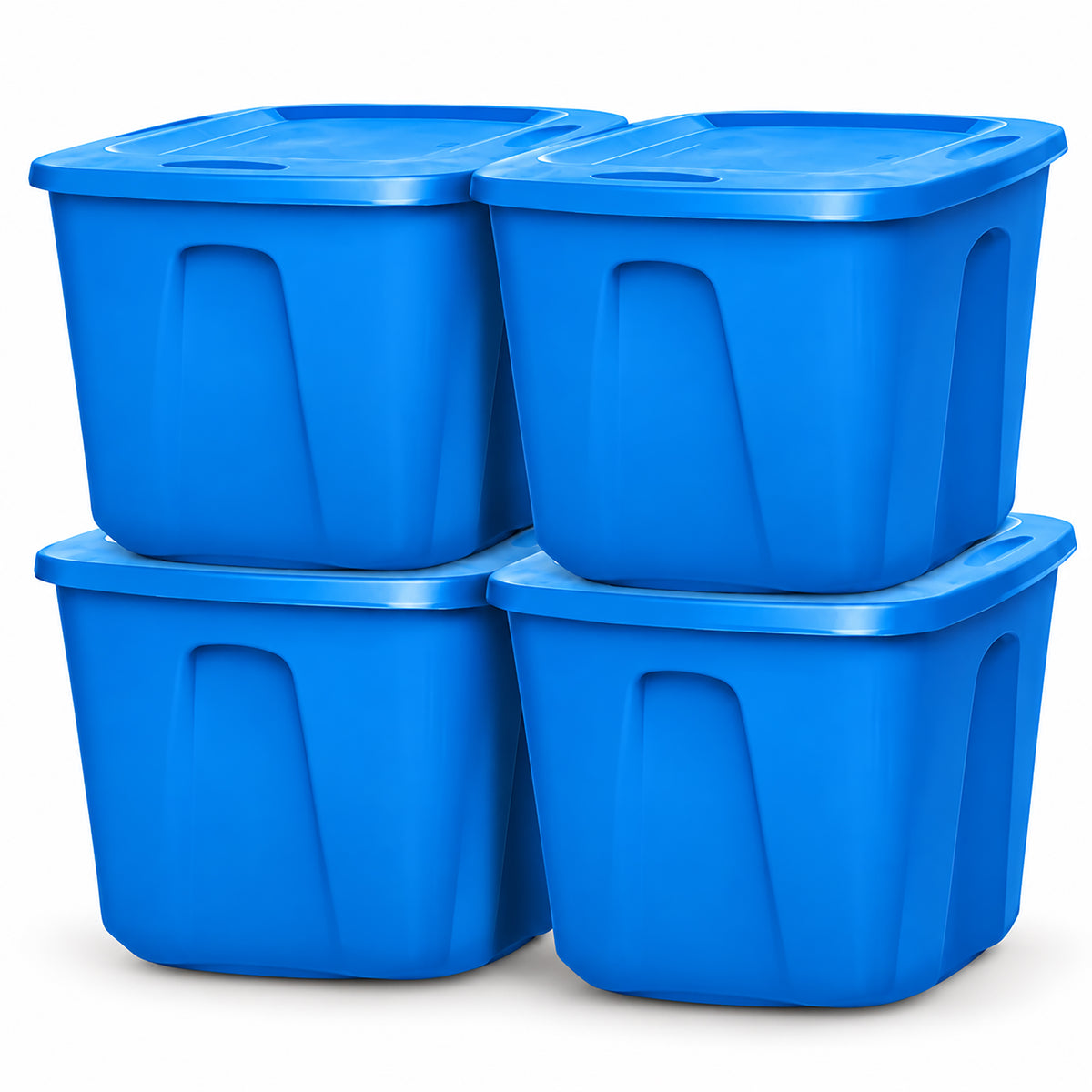 18gl Heavy Duty Plastic Holiday Storage Totes, Green/Red (4 Pack)(Open Box) - VMInnovations