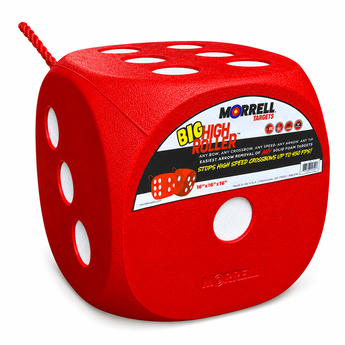 Morrell Big High Roller 17 Pound 6 Sided Any Tip Dice Cube Archery Target, Red - VMInnovations