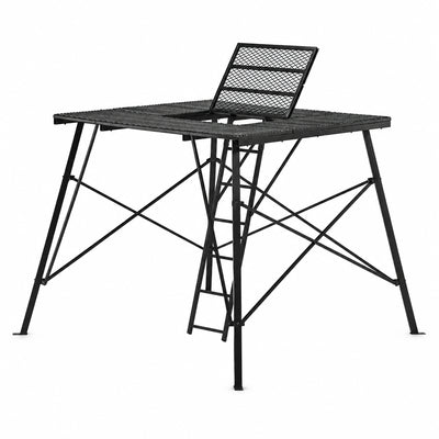 Muddy Ground Blind Platform, 65"L x 65"W Steel Outdoor Hunting Trap Door, Black