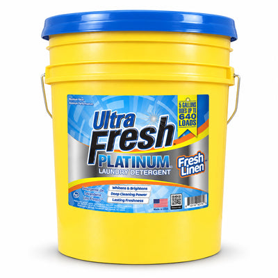 Ultra Fresh Platinum 5 Gal Laundry Detergent, Up to 640 Loads, Fresh Linen Scent