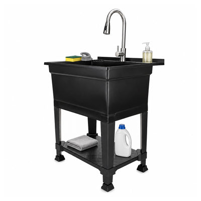 Utility Sink Heavy Duty Freestanding Utility Tub Sink, 30 x 24" (For Parts)