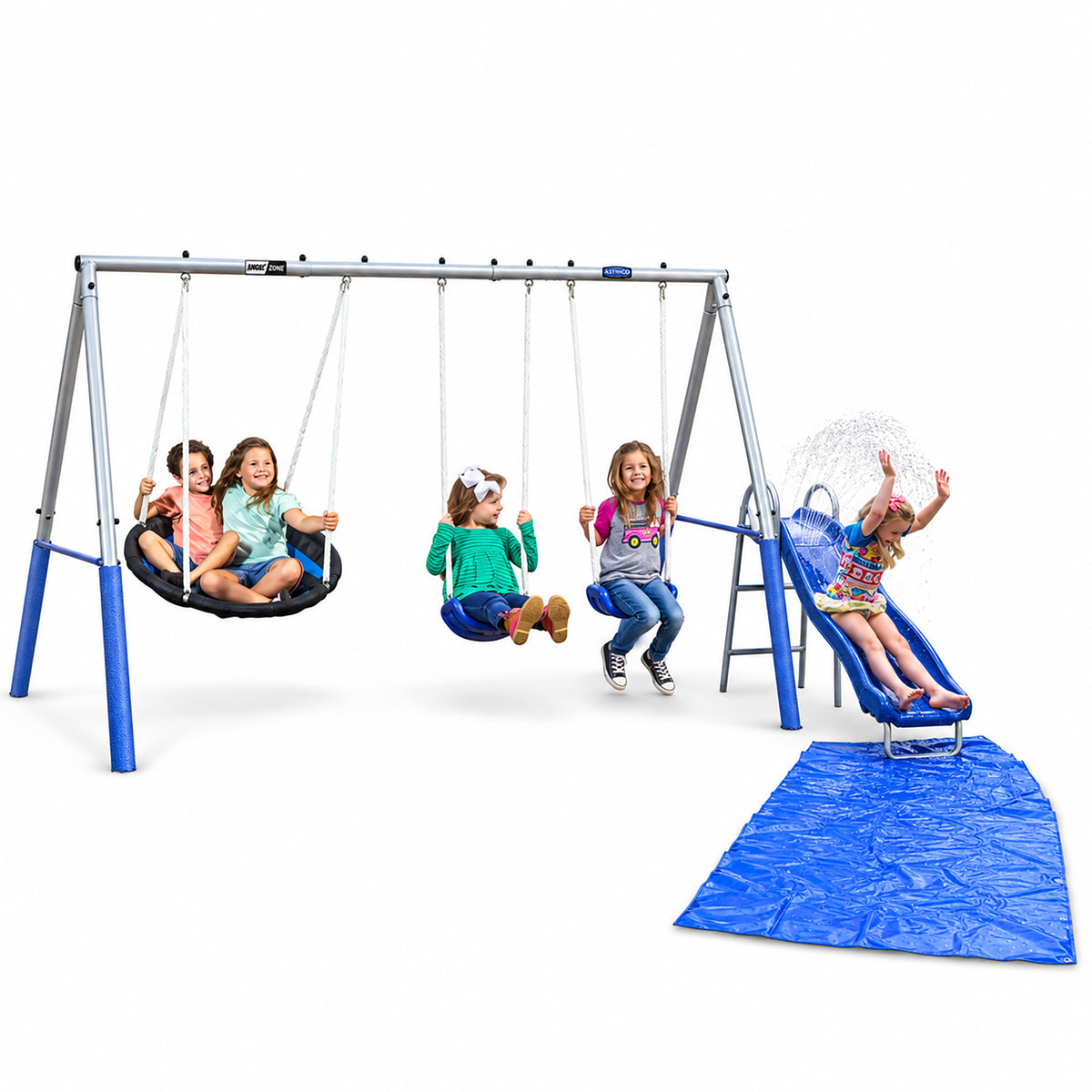XDP Aqua Play Outdoor Park w/Super Disc Swing & Water Wave Slide (Used)