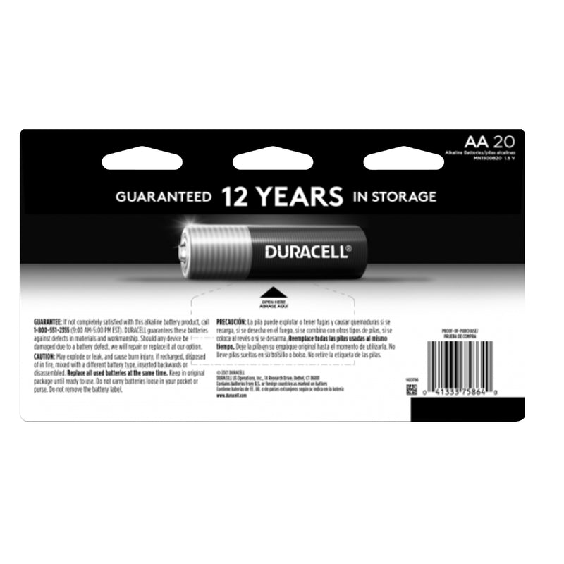 DURACELL Duralock AA 1.5 Volt Alkaline Battery Packs to Charge Items (100 Pack)