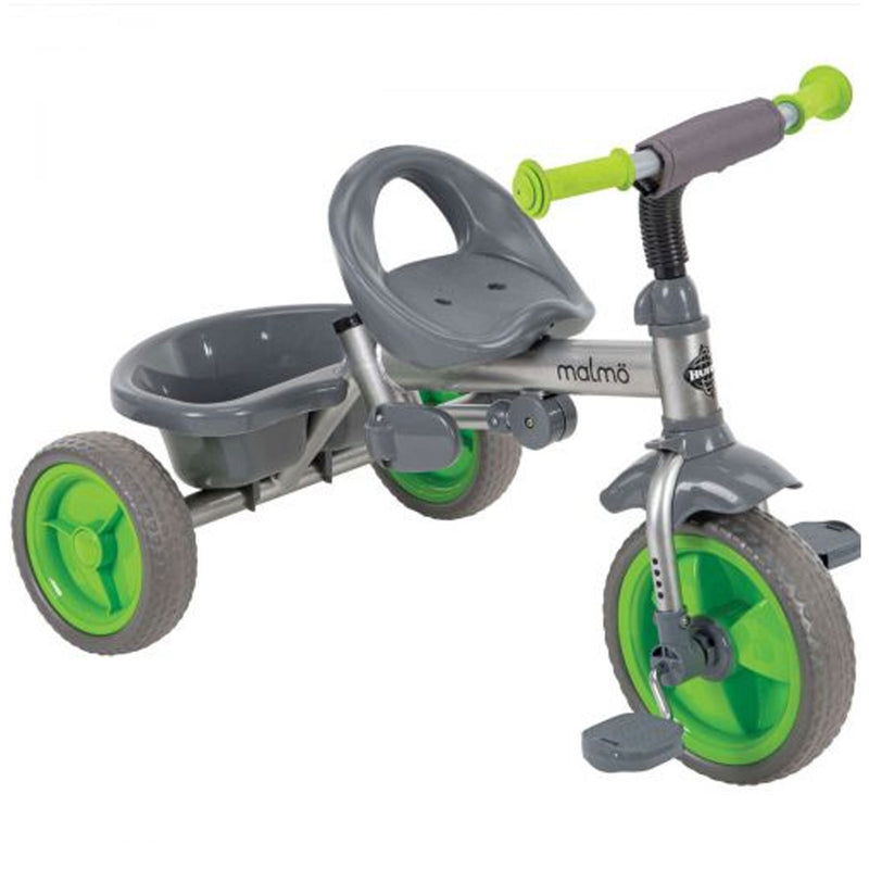 Malmo 4 in 1 Push Handle Tricycle for Kids Ages 1.5 to 3 Years w/ Canopy, Green