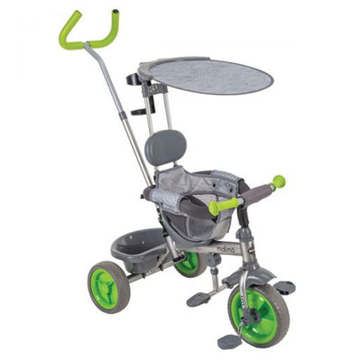 Malmo 4 in 1 Push Handle Tricycle for Kids Ages 1.5 to 3 Years w/ Canopy, Green