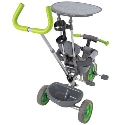 Malmo 4 in 1 Push Tricycle for Kids Ages 1.5-3 Years w/ Canopy, Green (Open Box)