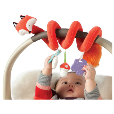 Manhattan Toy Travel Comfort Stuffed Fox Spiral Baby Toy Attaches to Travel Gear