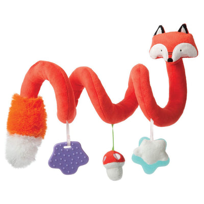 Manhattan Toy Travel Comfort Stuffed Fox Spiral Baby Toy Attaches to Travel Gear