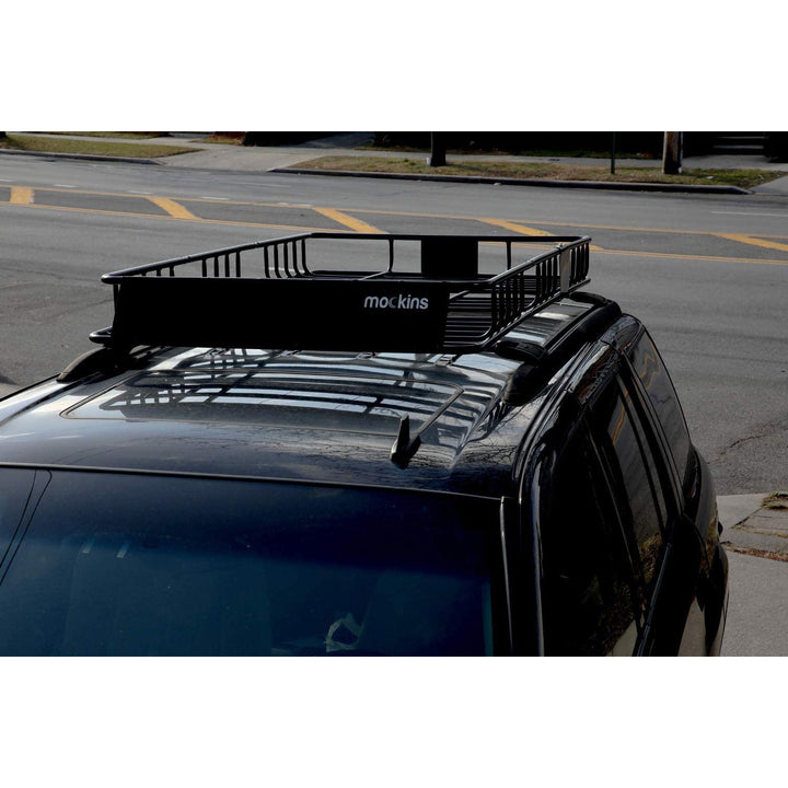 Mockins Extendable Rooftop Rack with Bungee Net, Straps, & Cargo Bag (Open Box)