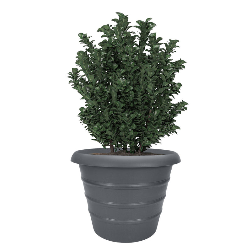 The HC Companies 20 Inch Indoor Outdoor Marina Plastic Planter Pot, Warm Gray