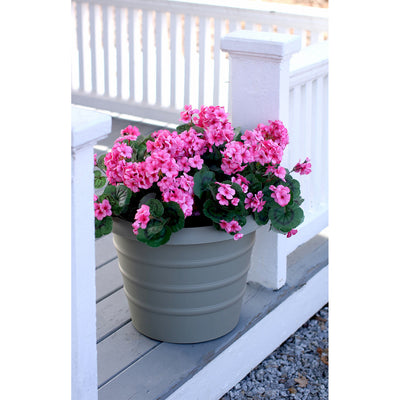 HC Companies MSA16001E21 16" Indoor Outdoor Marina Plastic Planter, Chocolate - VMInnovations