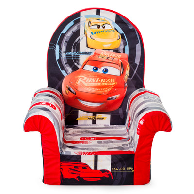 Marshmallow Furniture Comfortable Foam Toddler High Back Chair, Disney's Cars 3