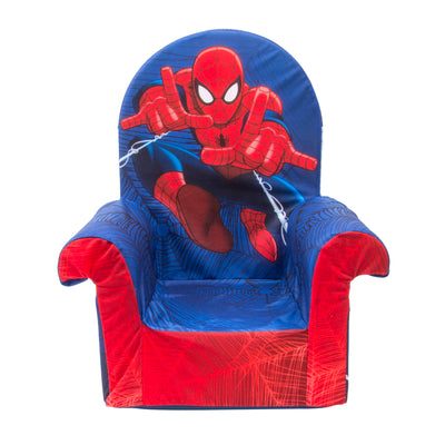 Marshmallow Furniture Comfortable Foam Toddler Kid's High Back Chair, Spiderman