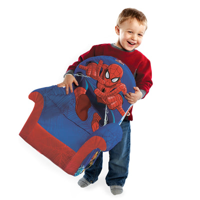 Marshmallow Furniture Comfortable Foam Toddler Kid's High Back Chair, Spiderman