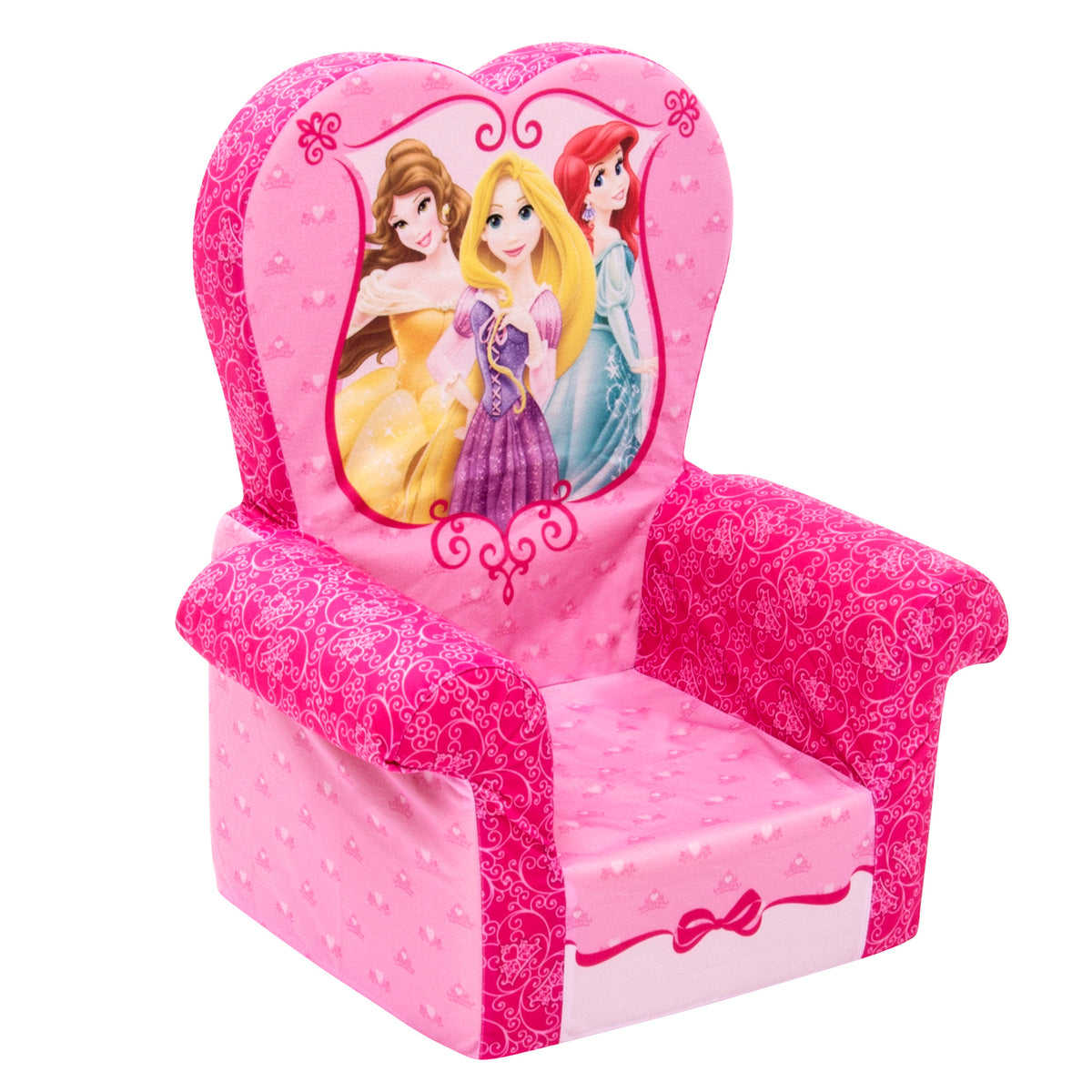 Marshmallow Furniture Comfy Foam Toddler Kid's High Back Chair, Princess