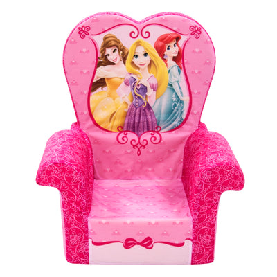 Marshmallow Furniture Comfy Foam Toddler Kid's High Back Chair, Princess