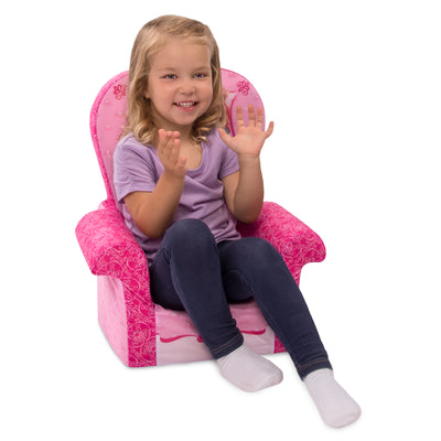 Marshmallow Furniture Comfy Foam Toddler Kid's High Back Chair, Princess