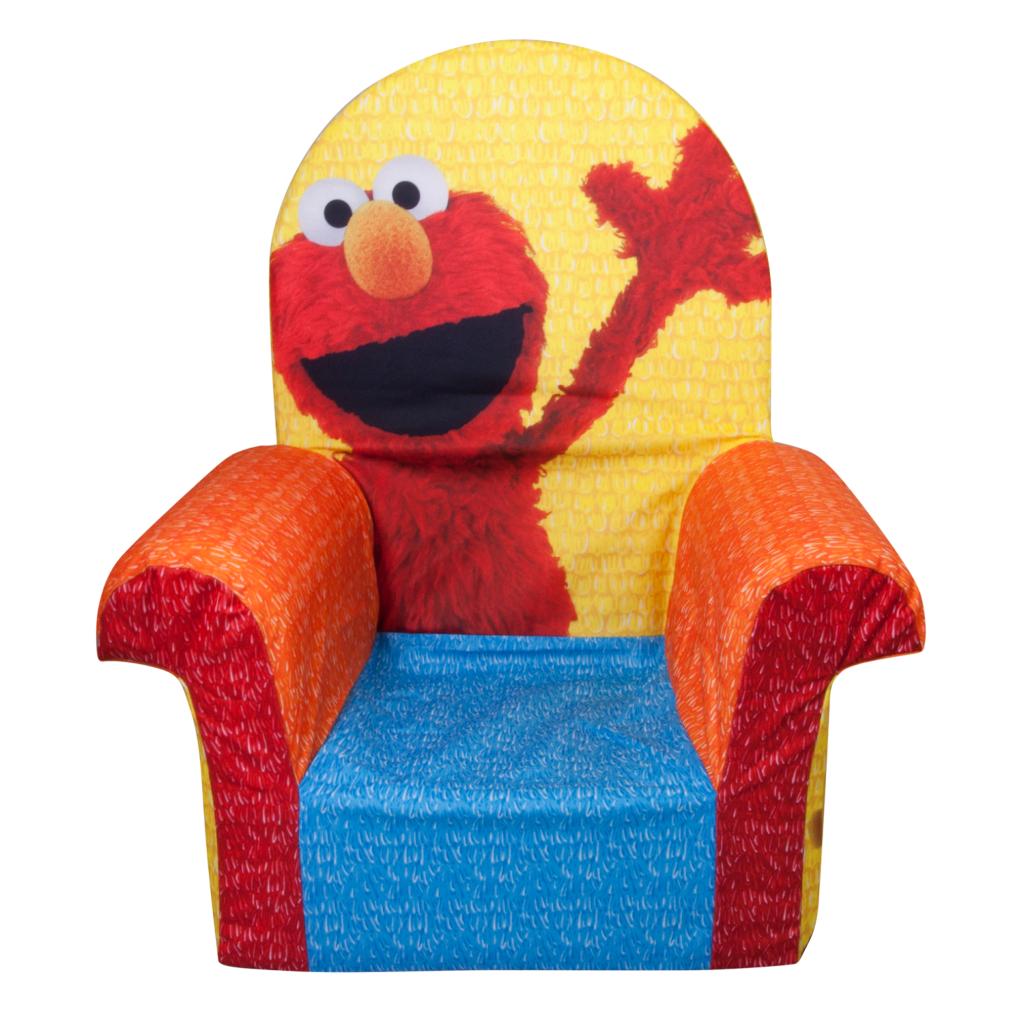 Marshmallow Furniture Comfy Foam Toddler High Back Chair Kid's Furniture, Elmo