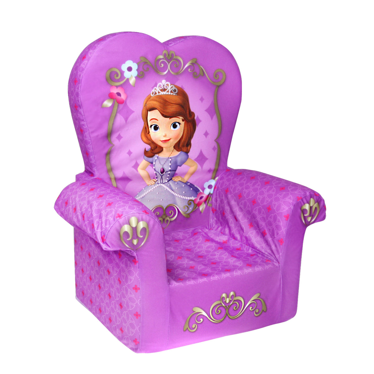 Marshmallow Comfy Foam Toddler High Back Chair, Disney Junior Sofia (Open Box)