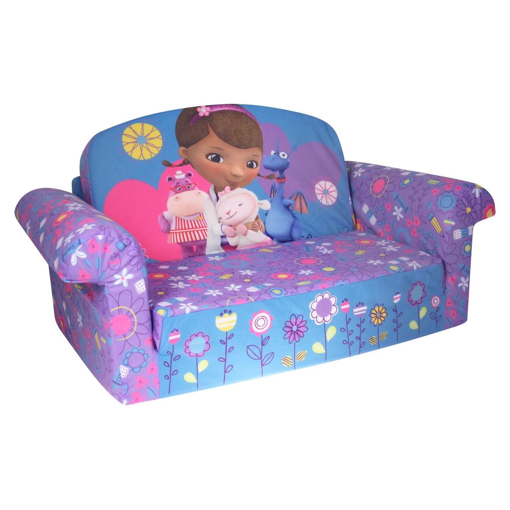 Marshmallow Furniture Comfy Flip Open Couch Bed Kid's Furniture, Doc Mcstuffins