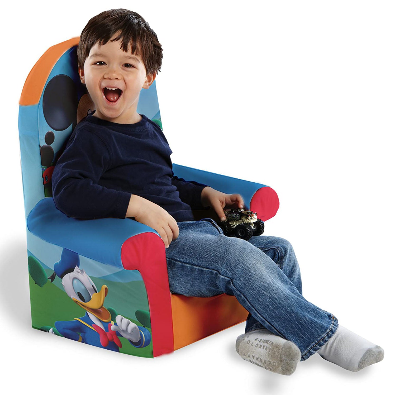 Marshmallow Furniture Comfortable Foam Toddler Kid Chair, Mickey Mouse Clubhouse